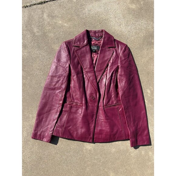 Wilson Leather Jacket Woman Small Fuchsia Pink Pelle Studio Italian Leather Soft - Picture 11 of 11